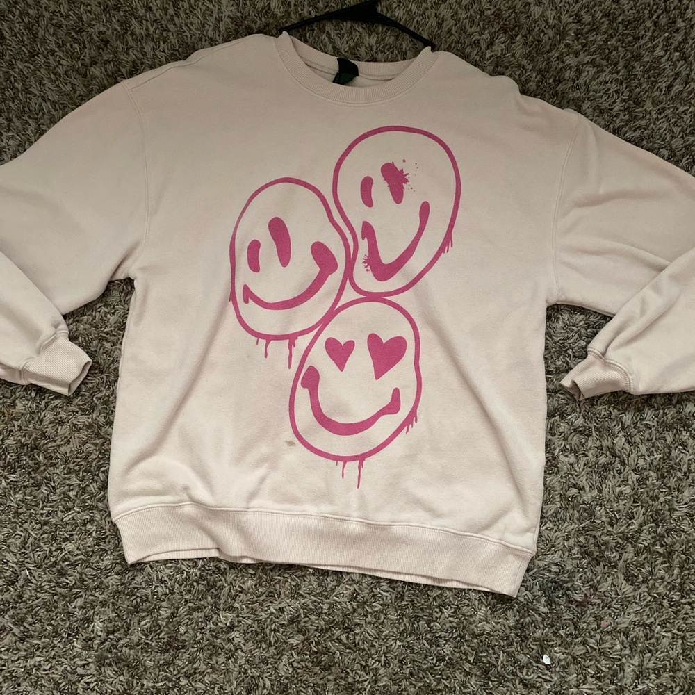 Wild Fable Pink and Cream Crew Neck Sweater
